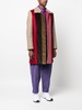 striped corduroy mid-length coat