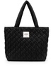 quilted logo patch tote bag