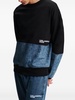 paneled denim sweatshirt