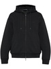 zipped drawstring hoodie