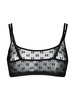 sheer monogram-pattern bralette