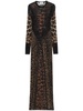 leopard-print mesh dress