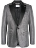 metallic-finish single-breasted blazer