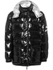 skull-print detachable-hood padded coat