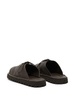 grained-texture leather slides