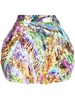 Iride-print crinkled miniskirt