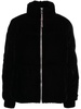 high-neck velvet puffer jacket 