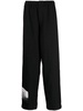 graphic-patch wool trousers