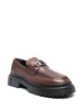 H619 logo-plaque leather loafers