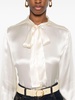 pussy-bow collar silk shirt