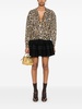 leopard-print V-neck cardigan