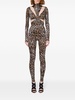 leopard-print cut-out jumpsuit