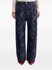 floral-jacquard straight-leg jeans