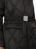 hooded belted quilted coat