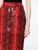 snakeskin-effect leather pencil skirt