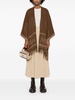 logo-jacquard wool cape