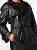 belted leather trench coat