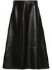 Rock leather midi skirt