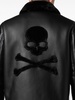 logo-patch faux-leather bomber jacket