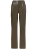 faux-leather straight-leg trousers