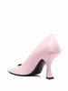 pebbled-texture pointed-toe pumps