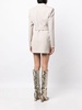 logo-embroidered belted blazer dress