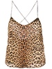 leopard-print silk tank top