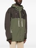 Green Colour-Block Hooded Jacket