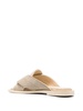 Petal interwoven leather slides 