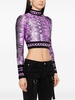 snakeskin-printed crop top