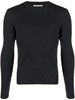 Compact crew-neck wool jumper