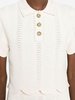 quilted cropped polo shirt