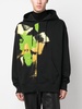 logo-print zip-up cotton hoodie