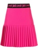 logo-waistband pleated miniskirt