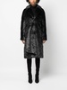 skull-print faux-fur coat