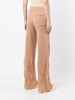 distressed high-waist cashmere trousers