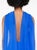 Draped asymmetric silk satin gown