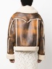 faux-shearling trim zip-up jacket 