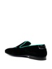 slogan-embroidered velvet loafers