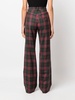 tartan-pattern high-waist trousers