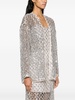 semi-sheer construction open-work sequined jacket