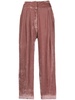 pleated straight-leg trousers