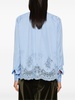 Lace-applied blouse