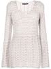 textured cable-knit jumper