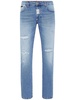 distressed-effect straight-leg jeans