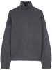 high-neck ribbed-knit jumper