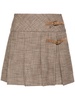 houndstooth-pattern pleated skirt