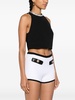 crystal-embellished sleeveless crop top