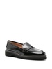 Aqua leather loafers