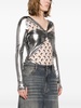 Regenerated panelled metallic bodysuit